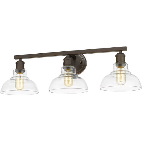 Carver 3 Light 28 inch Rubbed Bronze Bath Vanity Wall Light